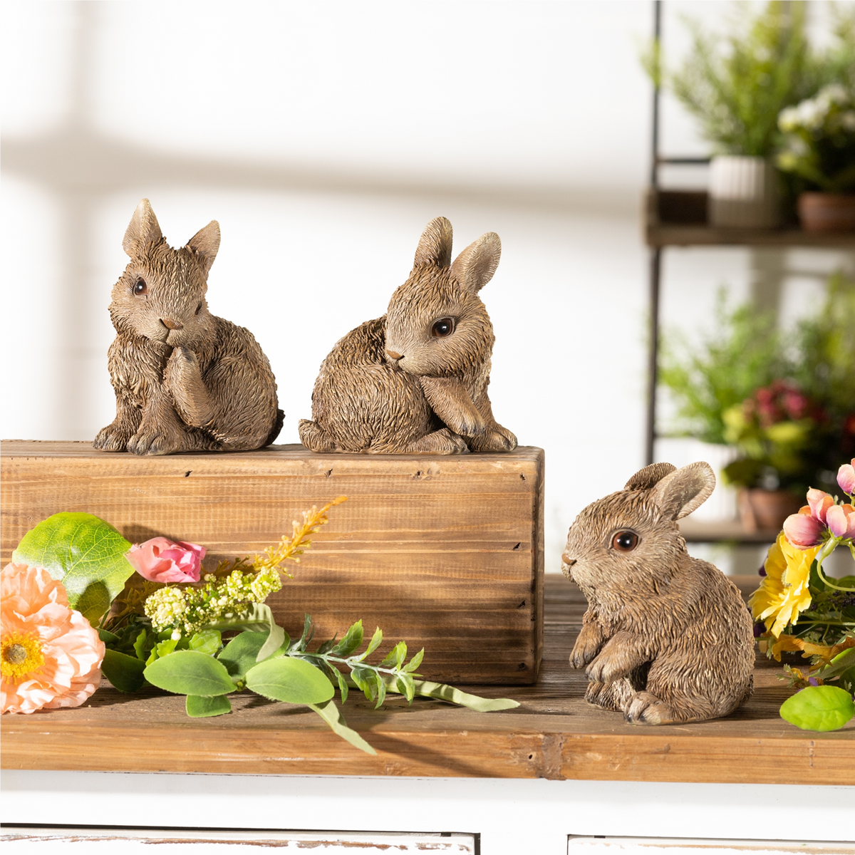 Mini Garden Bunny Rabbit Figurine (Set of 3)