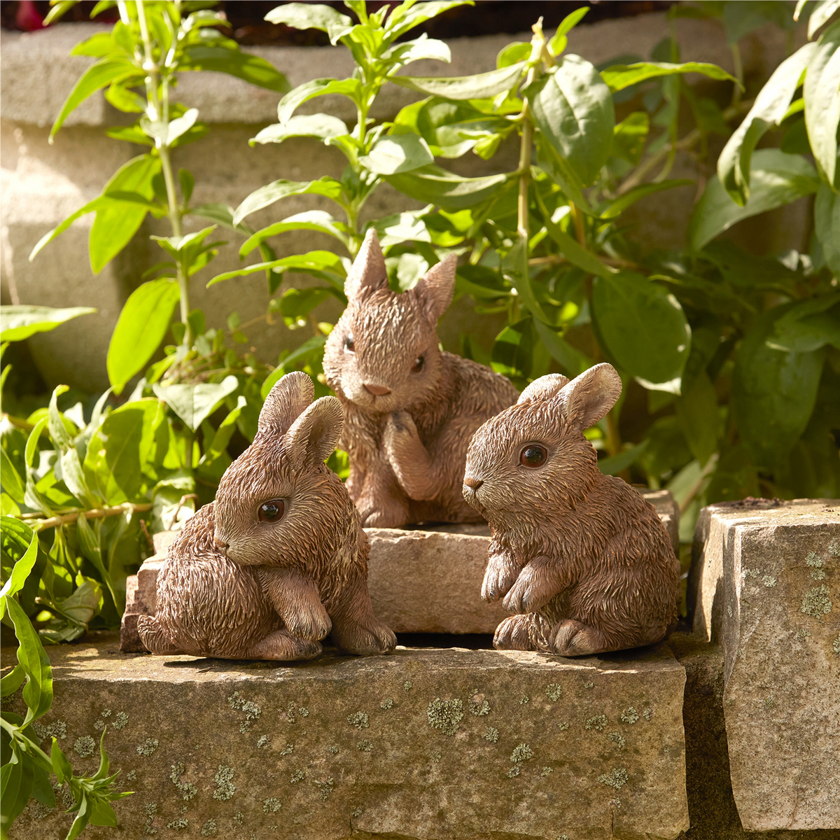 Mini Garden Bunny Rabbit Figurine (Set of 3)