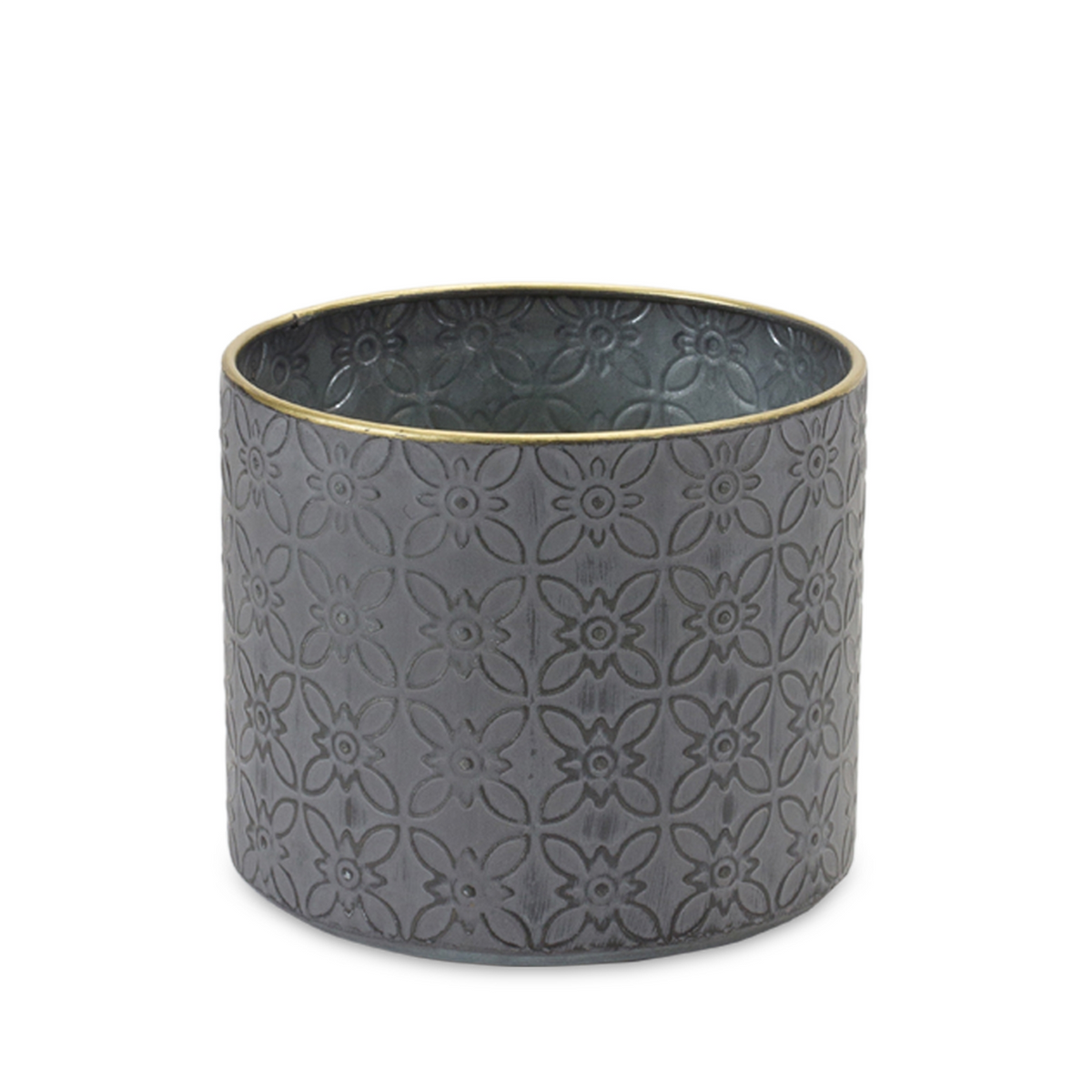 Ornate Geometric Metal Planter (Set of 4)