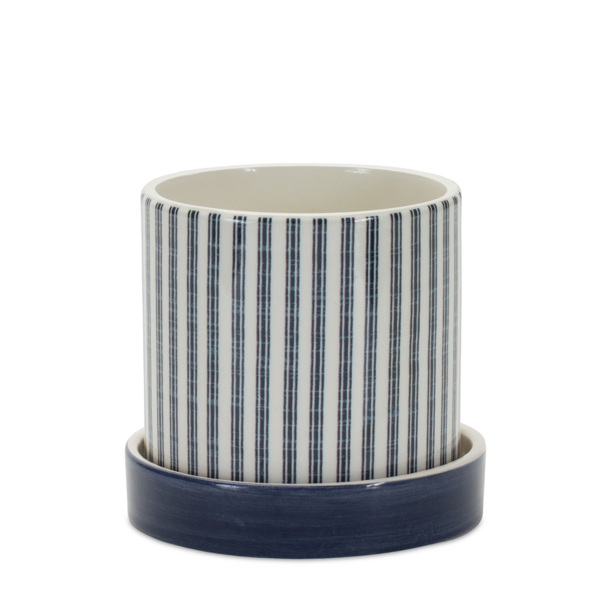 Geometric Pattern Planter with Plate (Set of 2)