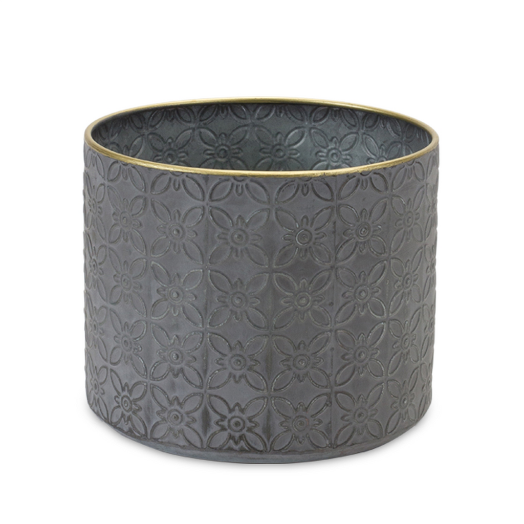 Ornate Geometric Metal Planter (Set of 4)