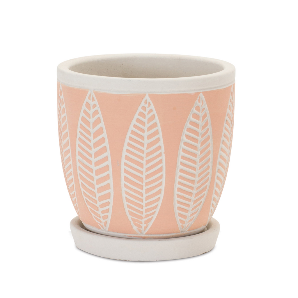 Stone Planter with Plate (Set of 2)