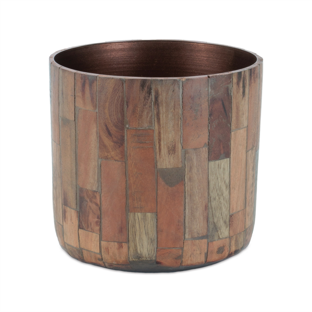 Round Wooden Planter (Set of 2)