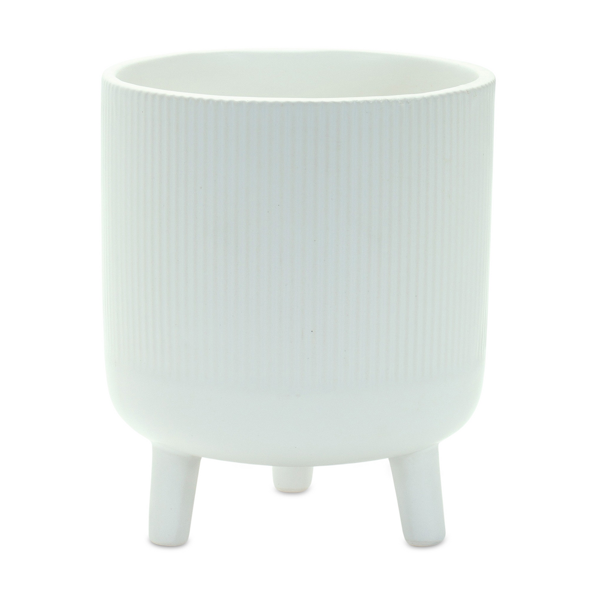 Ribbed Stone Footed Planter (Set of 2)