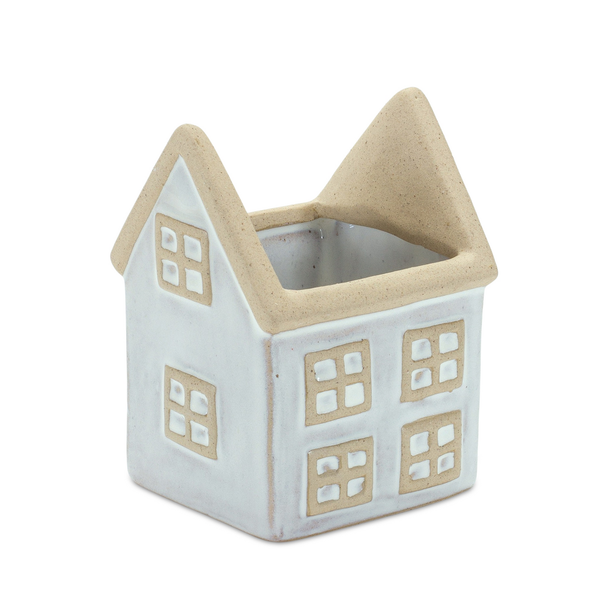 Neutral Porcelain House and Barn Planter (Set of 2)