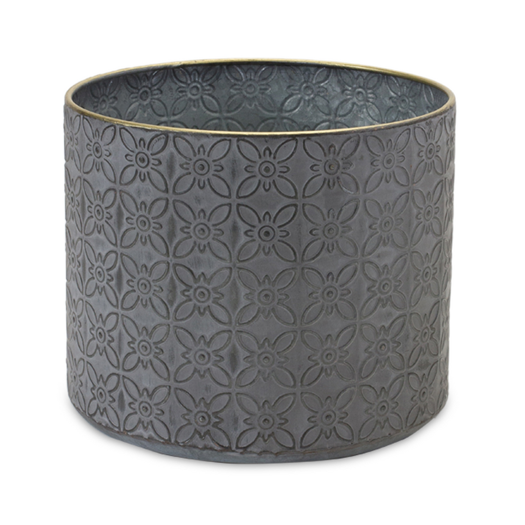 Ornate Geometric Metal Planter (Set of 4)