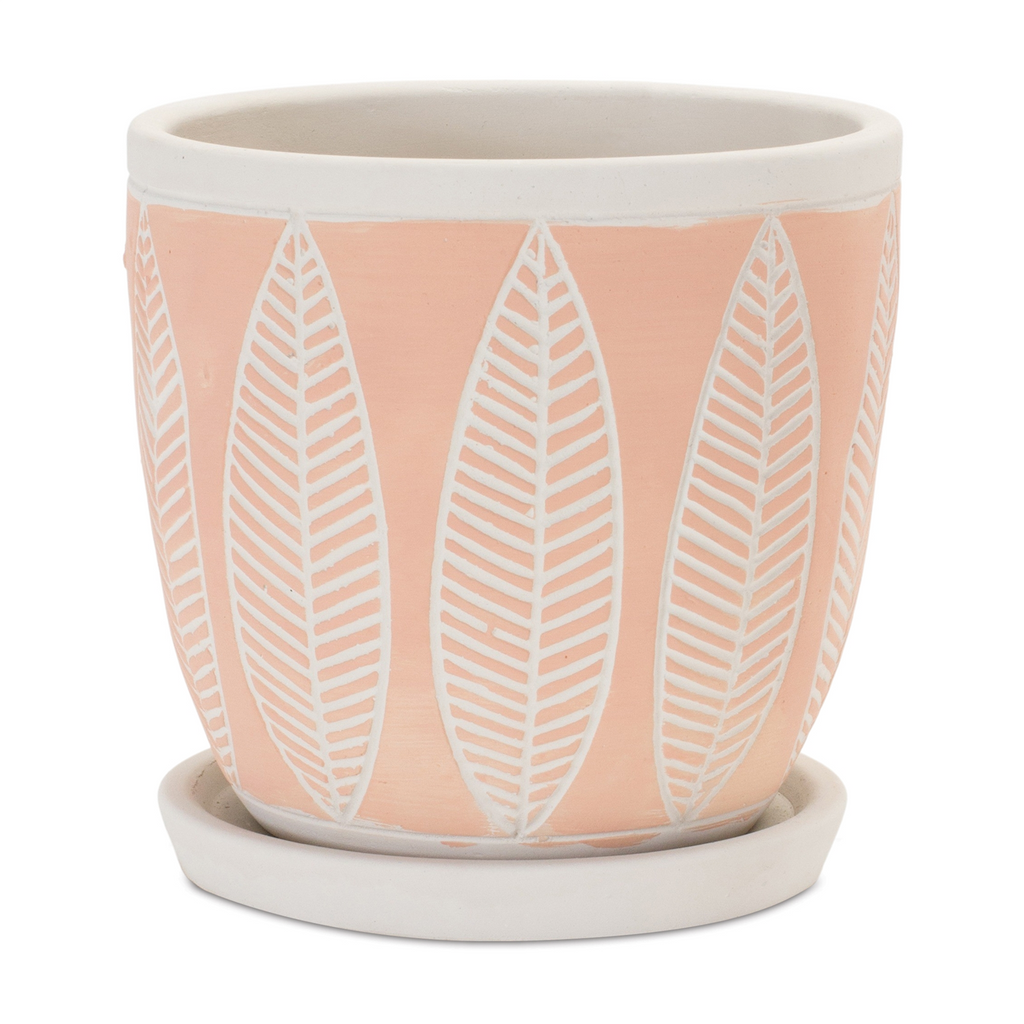 Stone Planter with Plate (Set of 2)