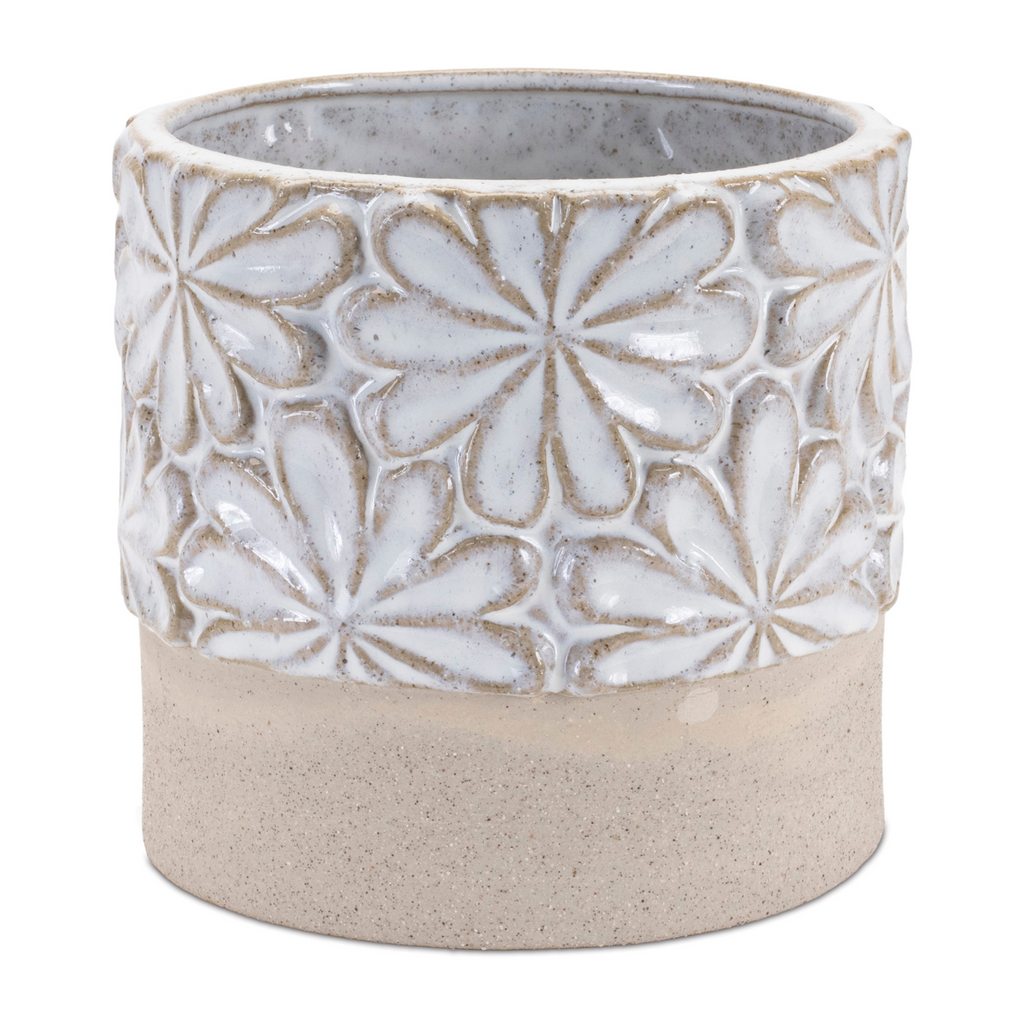 Ceramic Floral Planter (Set of 2)