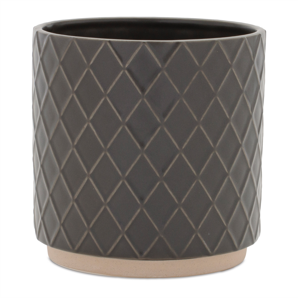Ceramic Diamond Pattern Planter (Set of 2)