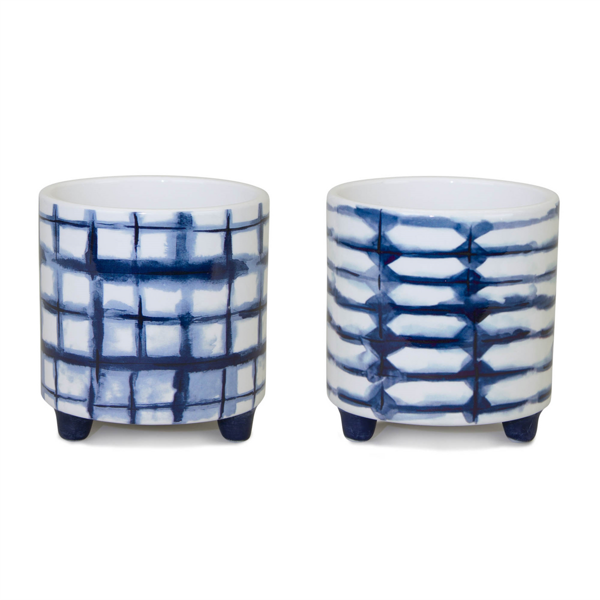 Tie-Dye Design Footed Planter (Set of 2)