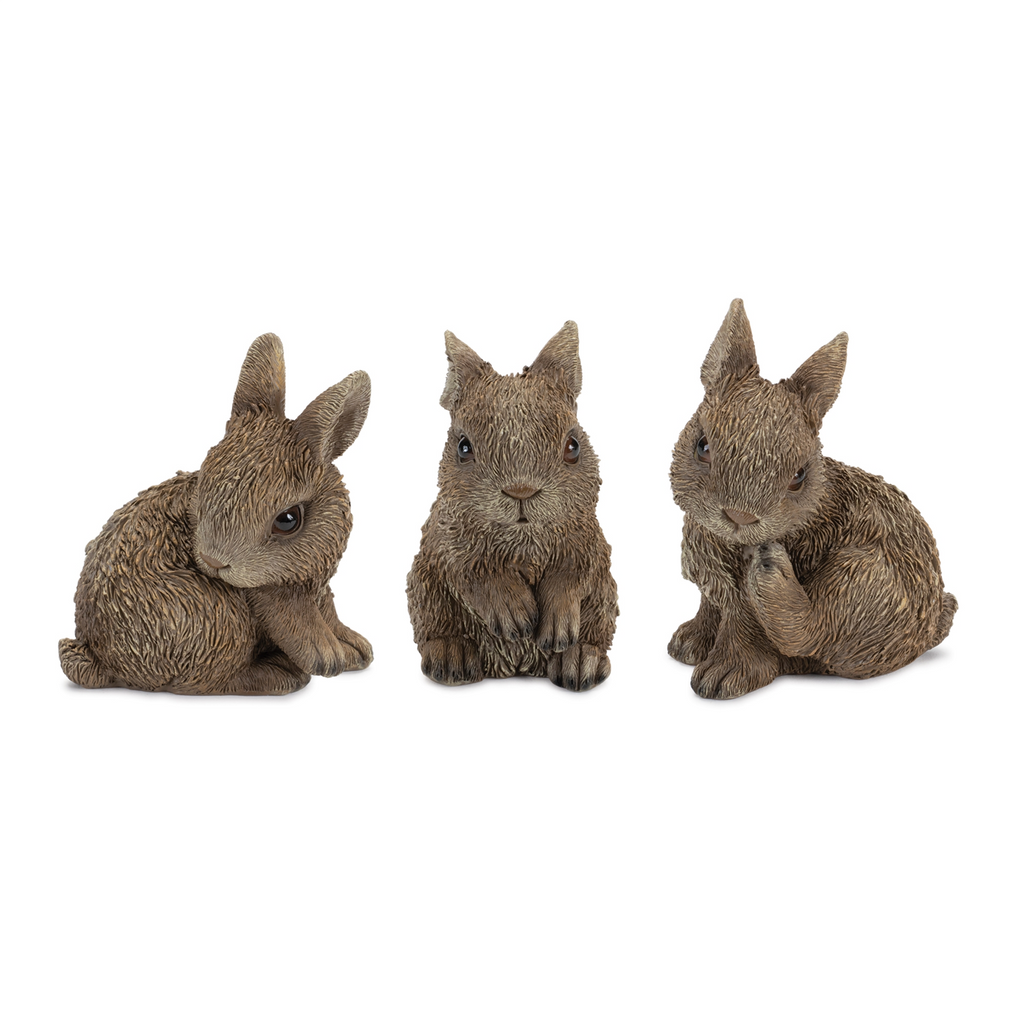 Mini Garden Bunny Rabbit Figurine (Set of 3)