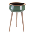 Metal Planter with Wood Legs 24"H