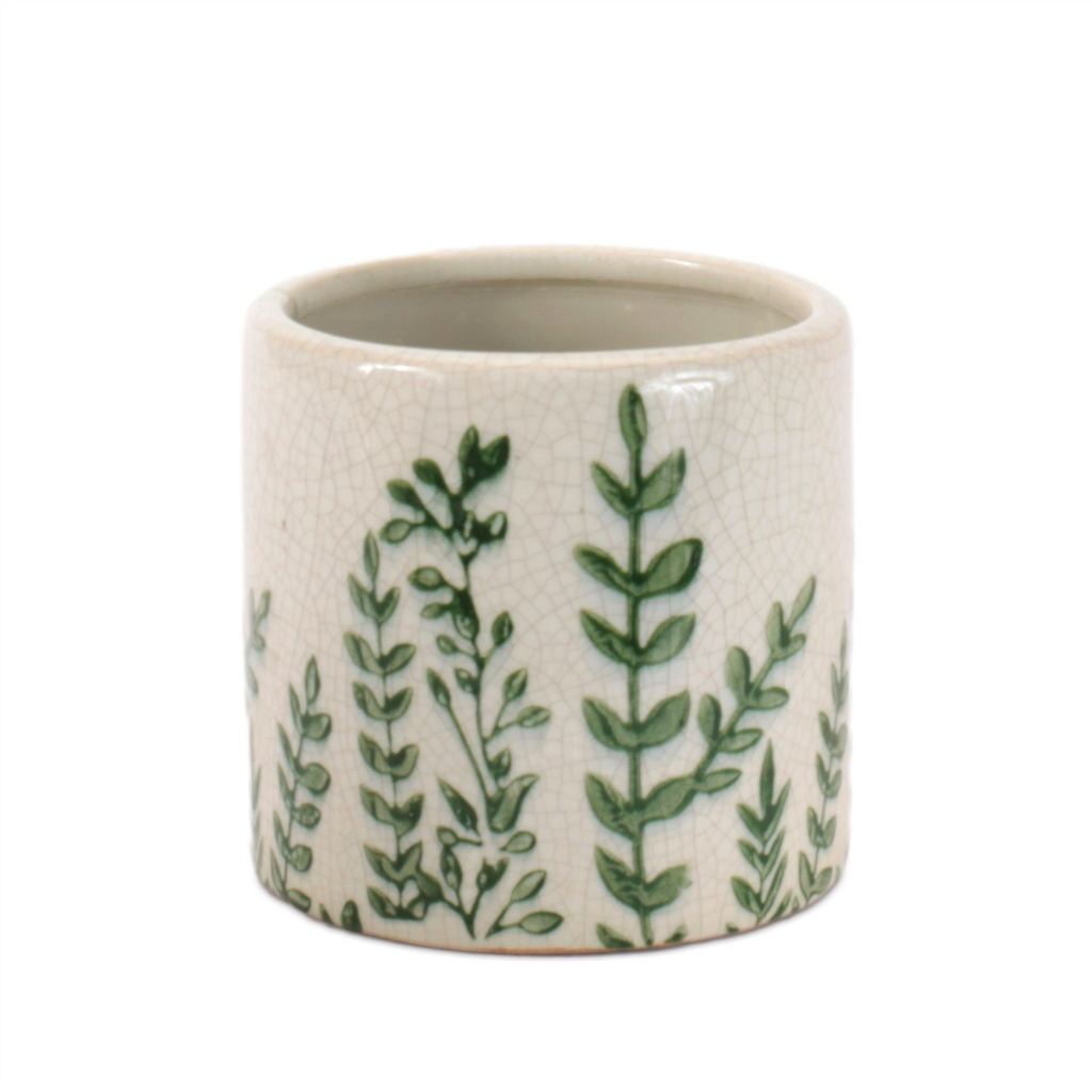 Container (Set of 2) 4.5"D x 4.5"H, 6.25"D x 6.25"H Stoneware