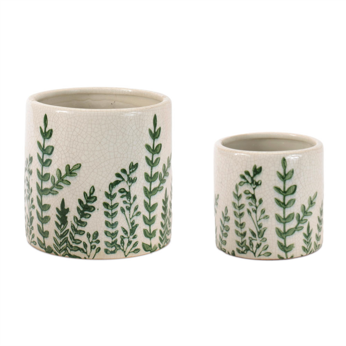 Container (Set of 2) 4.5"D x 4.5"H, 6.25"D x 6.25"H Stoneware