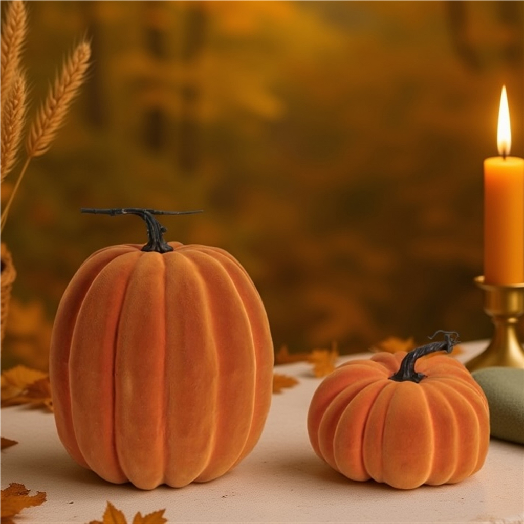 Pumpkin (Set of 2) 7.5"D x 6"H, 9.75"D x 12"H Foam
