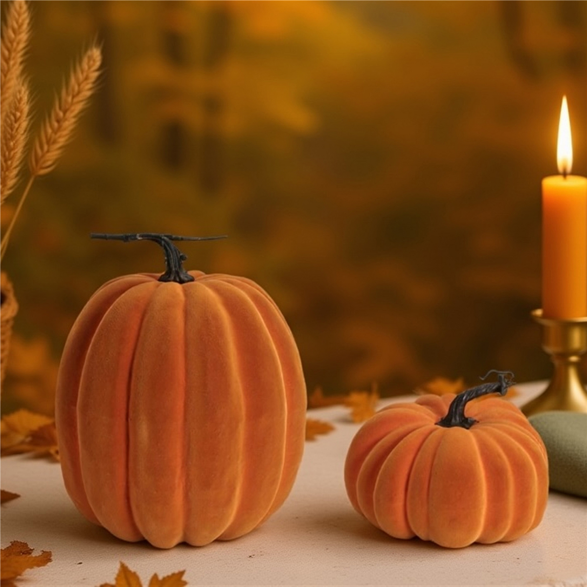 Pumpkin (Set of 2) 7.5"D x 6"H, 9.75"D x 12"H Foam