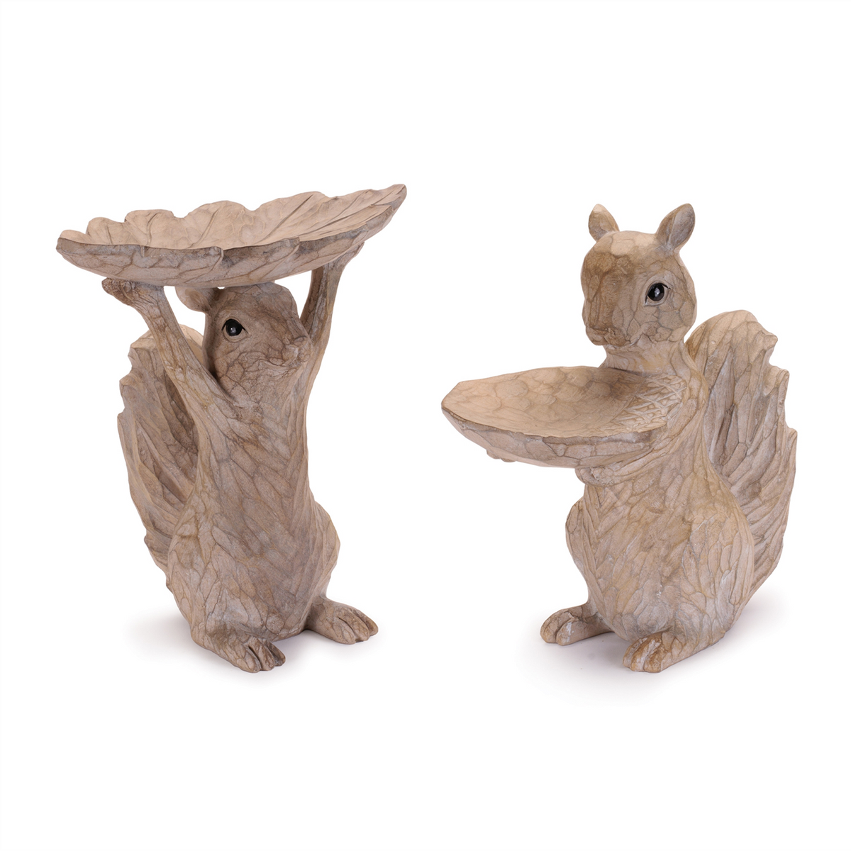 Squirrel Feeder (Set of 2) 9"H, 9.5"H Resin