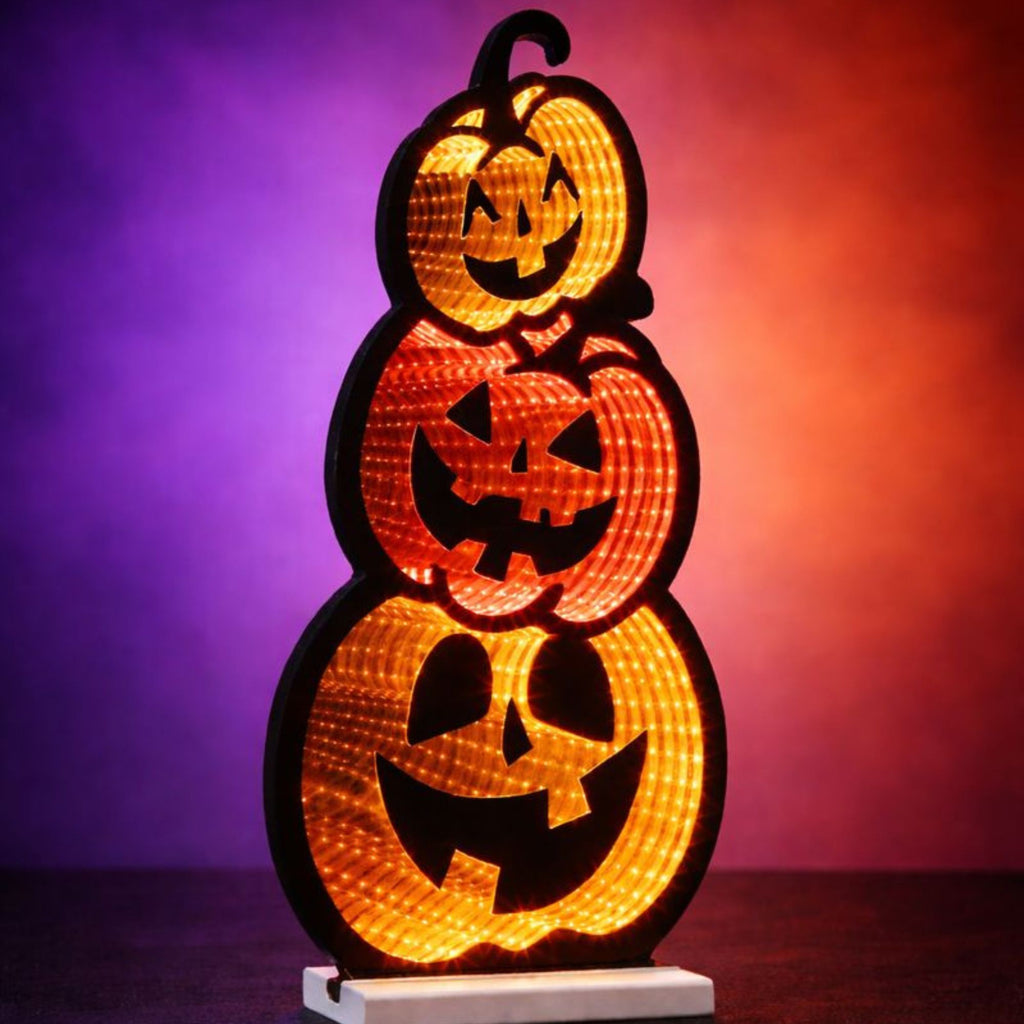 Triple Jack-o-Lantern Ekkolight 23"H