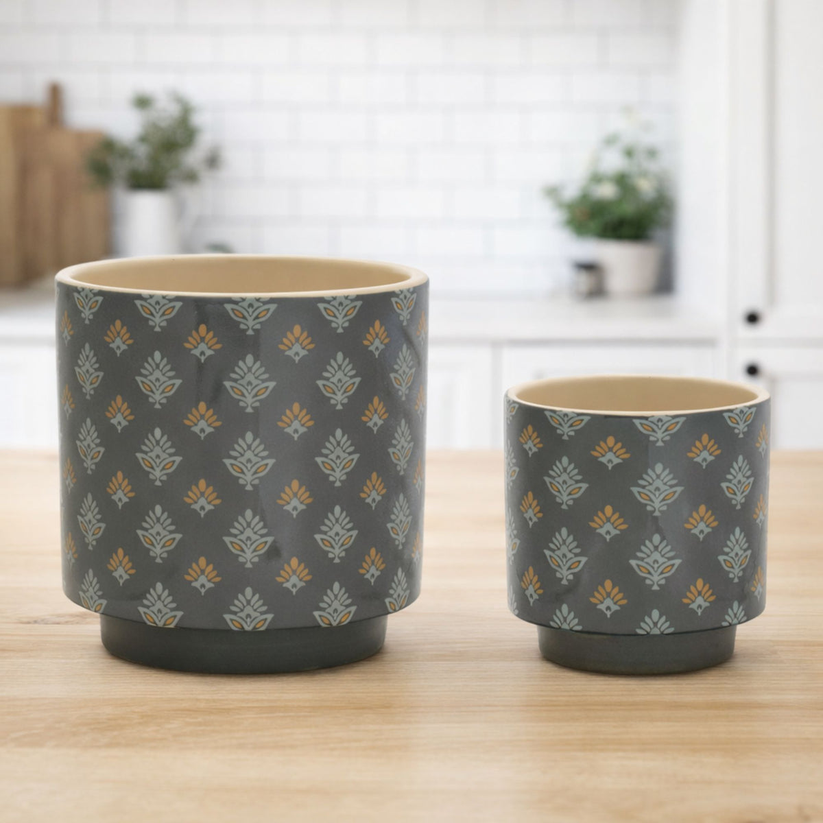 Container (Set of 2) 4"D x 4"H, 5"D x 5.5"H Dolomite